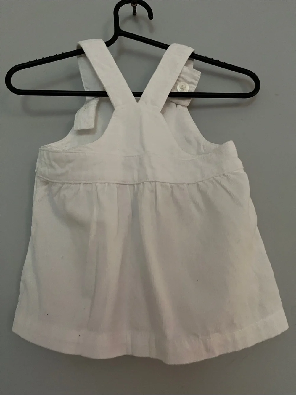 Carter's White Toddler Overall Dress with Patch Pockets
